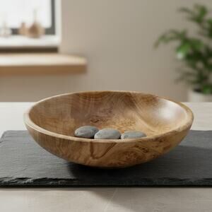 Rare Figured Maple Burl Bowl